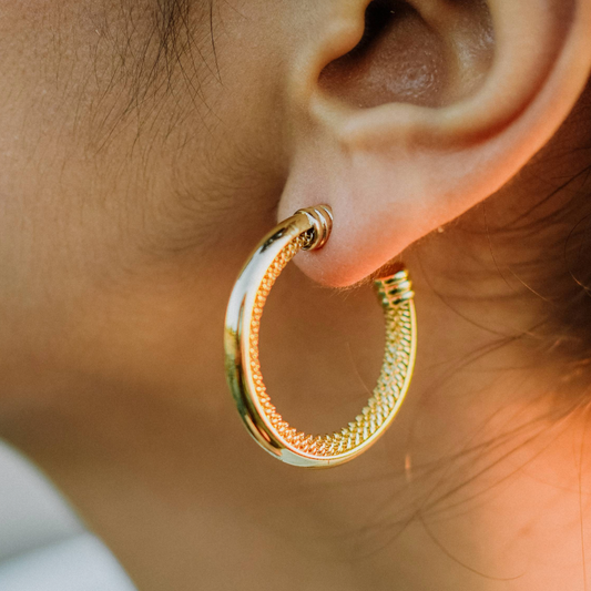 Textura Hoop Earrings