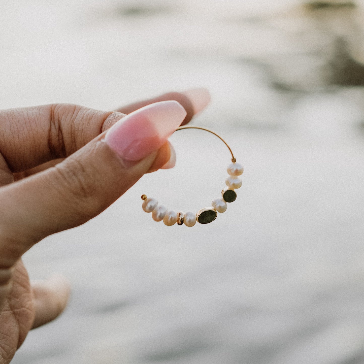 Blanca Freshwater Pearls Hoop Earrings